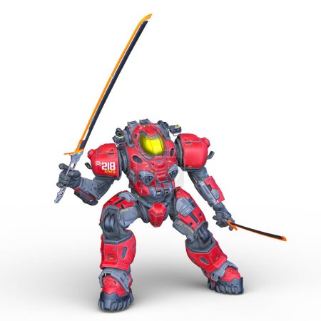 Representación 3D de un robot de batalla