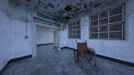Foto de Representación 3D del edificio abandonado con el interior áspero - Imagen libre de derechos