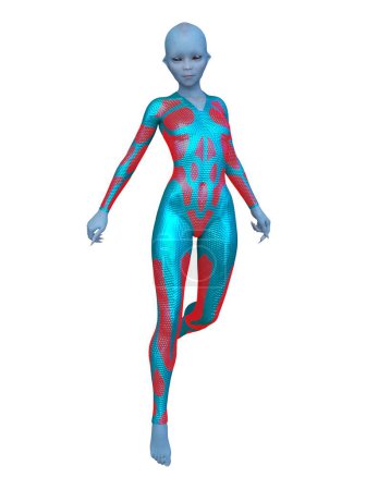 3D rendering of a female alien