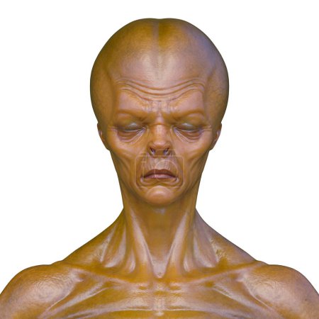 Representación 3D de una cara alienígena