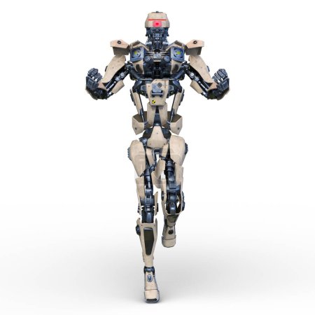 Téléchargez les photos : Rendu 3D d'un robot - en image libre de droit