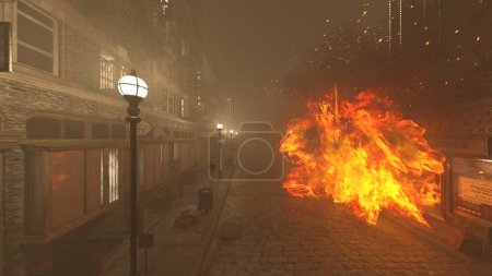 3D rendering of the fire scene