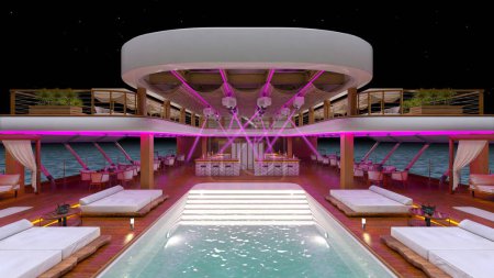 3D rendering of the resort facilities on the sea