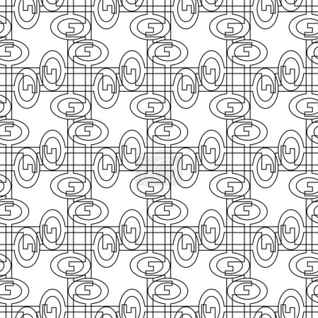 Seamless pattern with keys forming an ornament on a white background