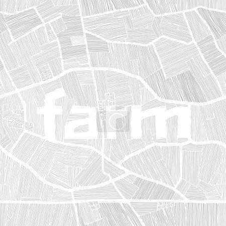 Photo for Top view of farmland black and white line art seamless vector pattern. Landscape background texture - Royalty Free Image