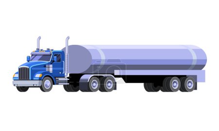 Photo for Abstract modern fuel truck front side view. Semi trailer vehicle. Vector isolated illustration. White background - Royalty Free Image