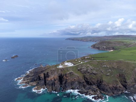 Photo for Aerial view of pendeen cornwall england uk - Royalty Free Image