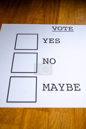 referendum decision paper with selection squares 