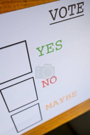 referendum decision paper with selection squares 