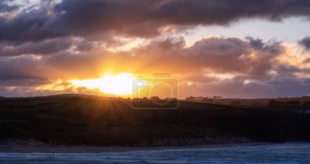 Lelant near carbis bay and st ives at sunset 