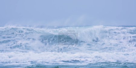 big waves at chapel north cornwall england uk 