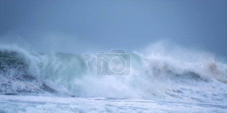 big waves at chapel north cornwall england uk 