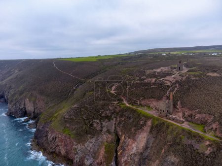 wheal Coates from the air cornwall england uk 