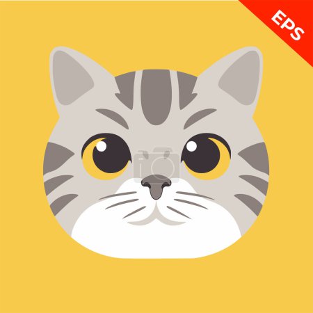 Photo for Beautiful avatar cat, great avatar, vector image, high-quality vector image. Print. Vector illustration. - Royalty Free Image