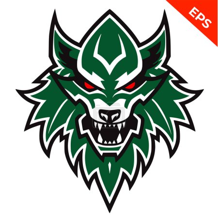 Illustration for Warrior wolf monster, Wolf icons vector, in the style of Warhammer, steel punk, apocalyptic visions, Warhammer 40K wolves, Print. Vector illustration. - Royalty Free Image