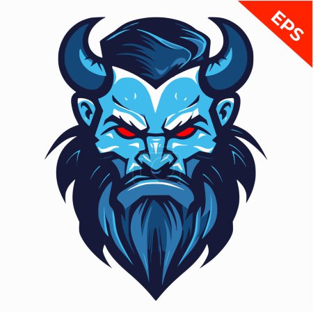 Illustration for Evil lion monster, lions icons vector, in the style of man demon, steel punk, apocalyptic visions, Greek God, Print. Vector illustration. - Royalty Free Image