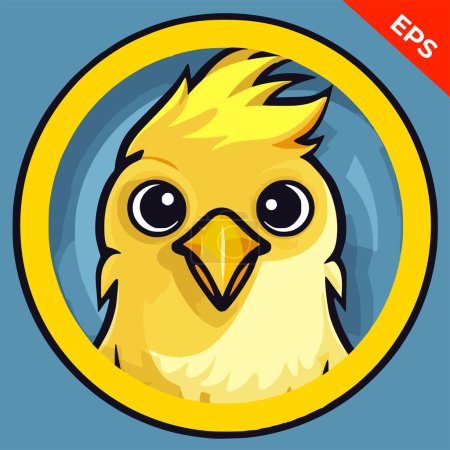 Photo for Yellow bird, canary, chick, vector icon, nice bird. Vector illustration. T-shirt print - Royalty Free Image