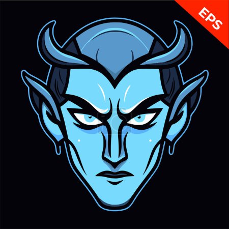 Photo for Evil elf, elf icons vector, in the style of fantasy, steel punk, apocalyptic visions, Print. Vector illustration. - Royalty Free Image
