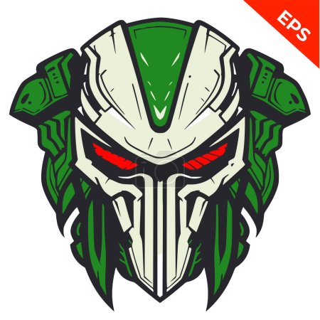 Photo for Predator danger, alien warrior icons vector, in the style of military, steel punk, Print. Vector illustration. - Royalty Free Image