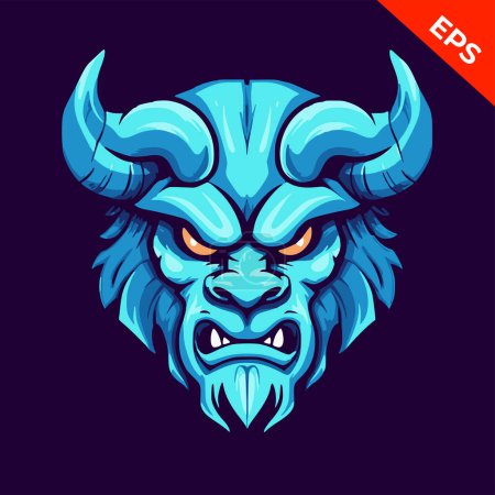 Illustration for Evil beast monster, animal icons vector, in the style of Warhammer, steel punk, apocalyptic visions, Warhammer 40K lion, Print. Vector illustration. - Royalty Free Image