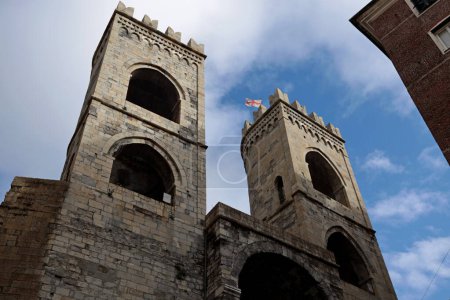 Photo for Porta Soprana and the Towers of Sant'Andrea in Genoa, Italy. - Royalty Free Image