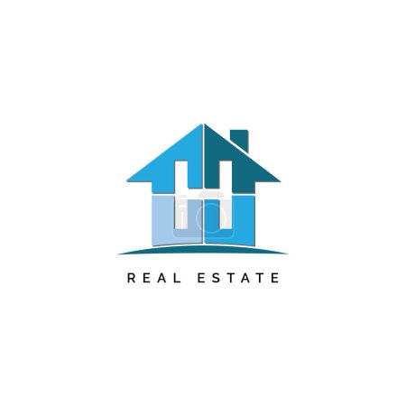 Téléchargez les illustrations : Real Estate Logo for Letter H - Home and House icon With Letter H for Property Business - en licence libre de droit