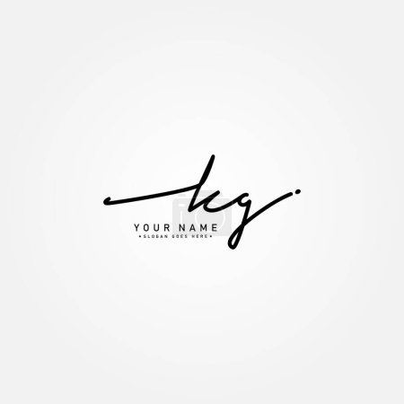 Illustration for Simple Signature Logo for Alphabet KG - Handwritten Signature for Photography and Fashion Business - Royalty Free Image