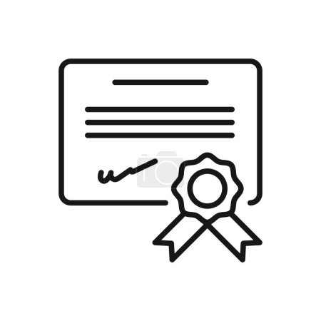 Editable Icon of Certificate Achievement, Vector illustration isolated on white background. using for Presentation, website or mobile app