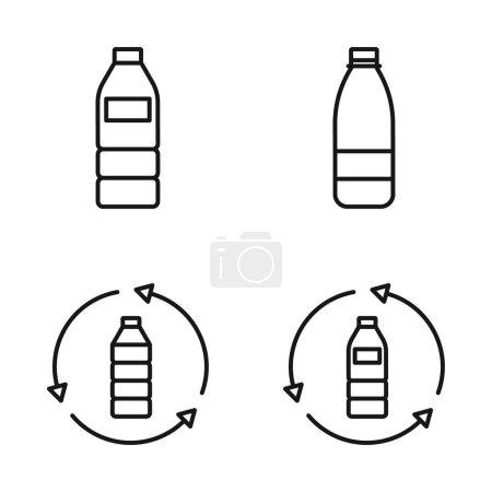 Editierbares Set Icon of Plastic Bottle, Vektorillustration isoliert auf weißem Hintergrund. Verwendung für Präsentation, Website oder mobile App