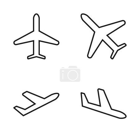 Illustration for Editable Set Icon of Airplane, Vector illustration isolated on white background. using for Presentation, website or mobile app - Royalty Free Image