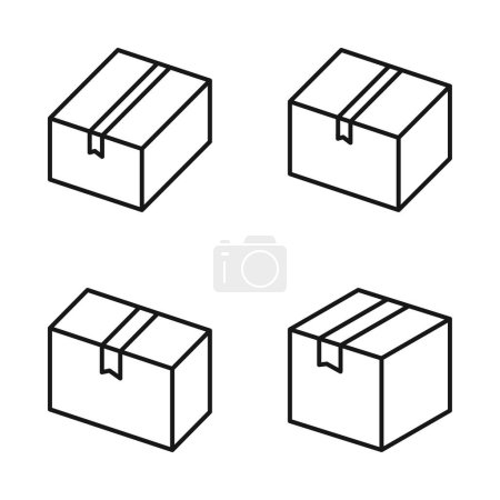 Ilustración de Set editable Icono de la caja de entrega, ilustración vectorial aislada sobre fondo blanco. usar para presentación, sitio web o aplicación móvil - Imagen libre de derechos