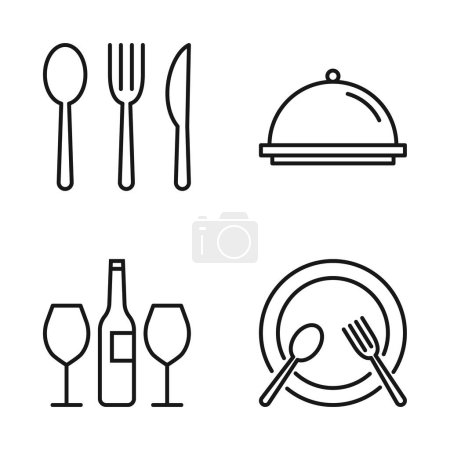 Ilustración de Set Editable Icono del Restaurante, ilustración vectorial aislada sobre fondo blanco. usar para presentación, sitio web o aplicación móvil - Imagen libre de derechos