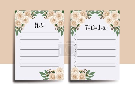 Para hacer una lista Plantilla de planificador Camellia flower Design