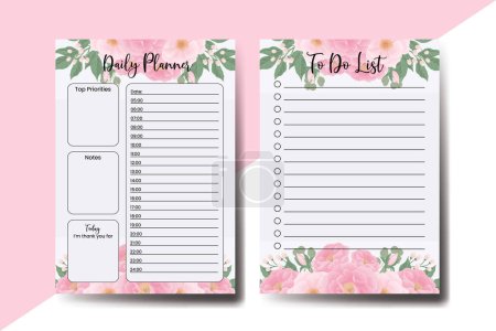 Planner To Do List Peony Flower Design Template