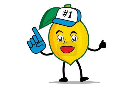 Ilustración de Lemon Cartoon mascota o personaje está aquí para proporcionar apoyo como partidario - Imagen libre de derechos