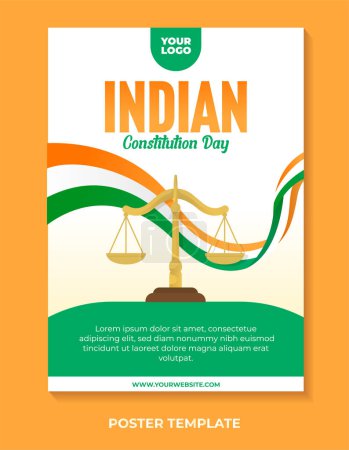 Téléchargez les illustrations : Modèle plat de conception de message de médias sociaux pour la célébration de la journée de la république indienne - en licence libre de droit