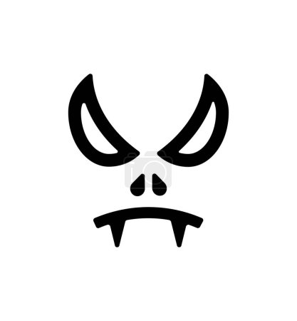 evil vector glyph flat icon