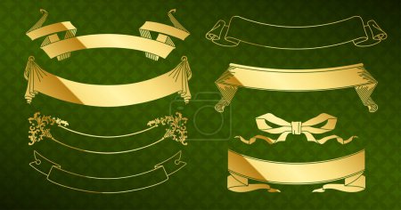Illustration for A gold design small label set.It is vector data that is easy to edit. - Royalty Free Image