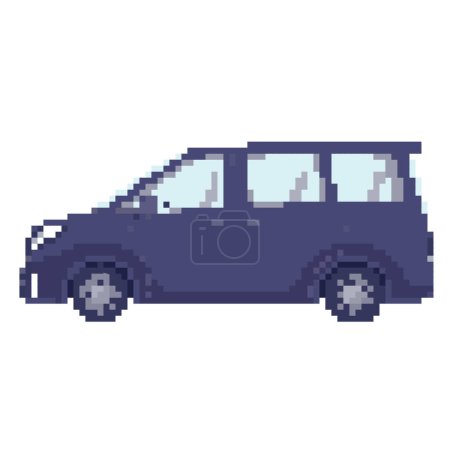 Illustration for Cute car.Minivan.Sideways.Vector illustration that is easy to edit. - Royalty Free Image