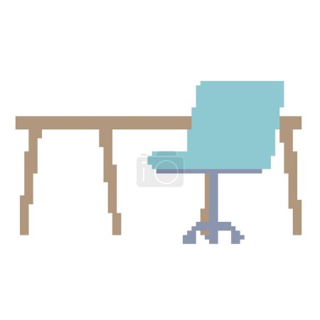 Illustration for Office desk and chair.Vector illustration that is easy to edit. - Royalty Free Image