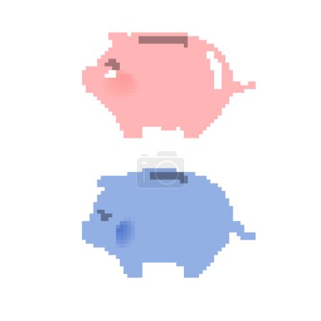 Ilustración de Piggy bank.Vector ilustración que es fácil de editar. - Imagen libre de derechos