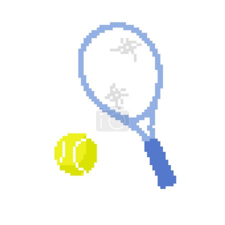 Téléchargez les illustrations : Raquette de tennis et ball.Illustration vectorielle facile à éditer. - en licence libre de droit
