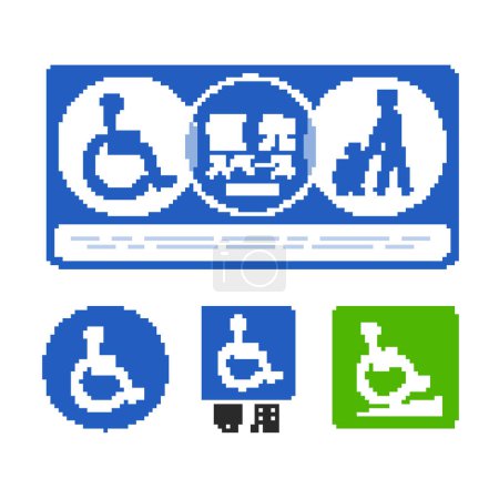 Téléchargez les illustrations : Marque prioritaire pour fauteuil roulant. Illustration vectorielle facile à éditer. - en licence libre de droit