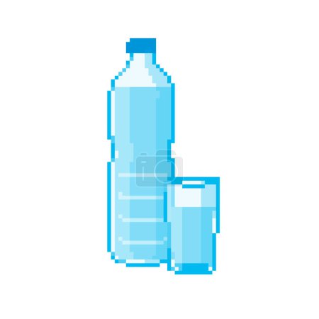 Téléchargez les illustrations : Eau dans des bouteilles et des gobelets en plastique.Illustration vectorielle facile à éditer. - en licence libre de droit