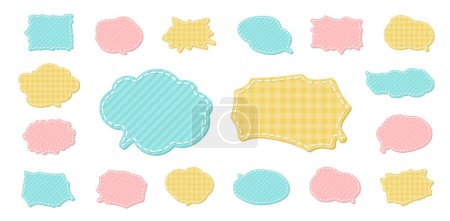 Illustration for Speech bubbles of various shapes with emblem design. Vector data that is easy to edit. - Royalty Free Image