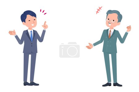 Illustration for Business scene having a conversation. Vector art that is easy to edit. - Royalty Free Image