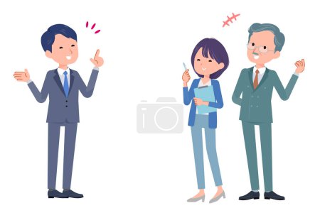 Illustration for Business scene having a conversation. Vector art that is easy to edit. - Royalty Free Image