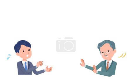 Illustration for Business scene where the proposal is rejected. Vector art that is easy to edit. - Royalty Free Image