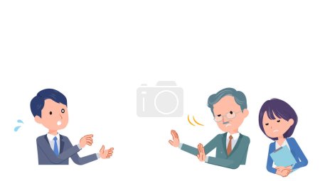Illustration for Business scene where the proposal is rejected. Vector art that is easy to edit. - Royalty Free Image