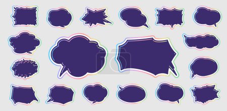 Illustration for Speech bubbles of various shapes with a semi-stereoscopic design. Vector data that is easy to edit. - Royalty Free Image